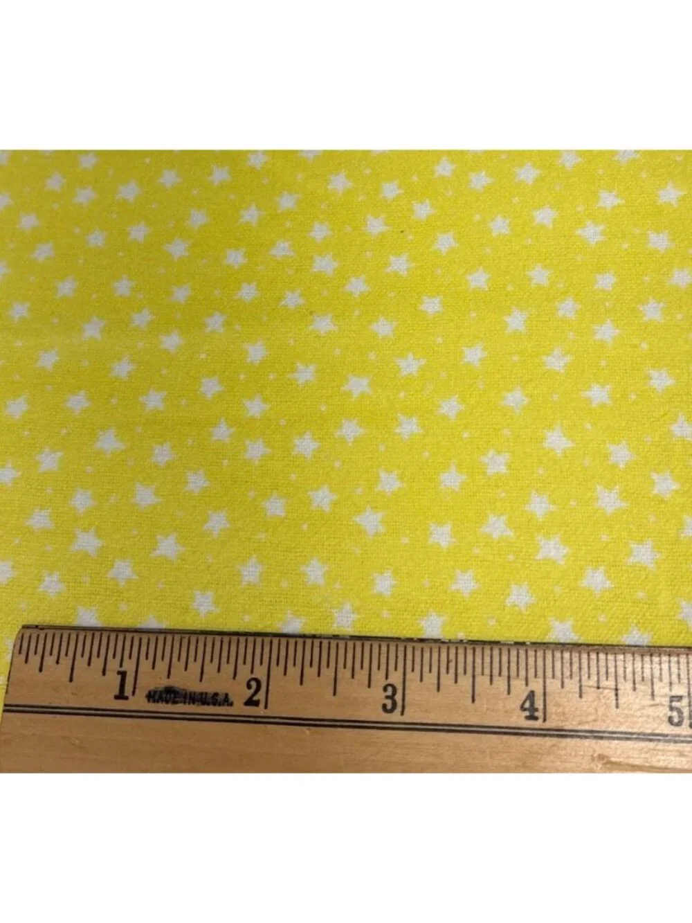 Yellow White Starry Flannel Fabric 1/2 yard x 44